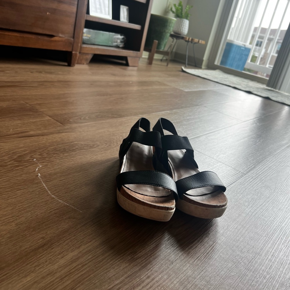 a new day Black and Tan Sandals
